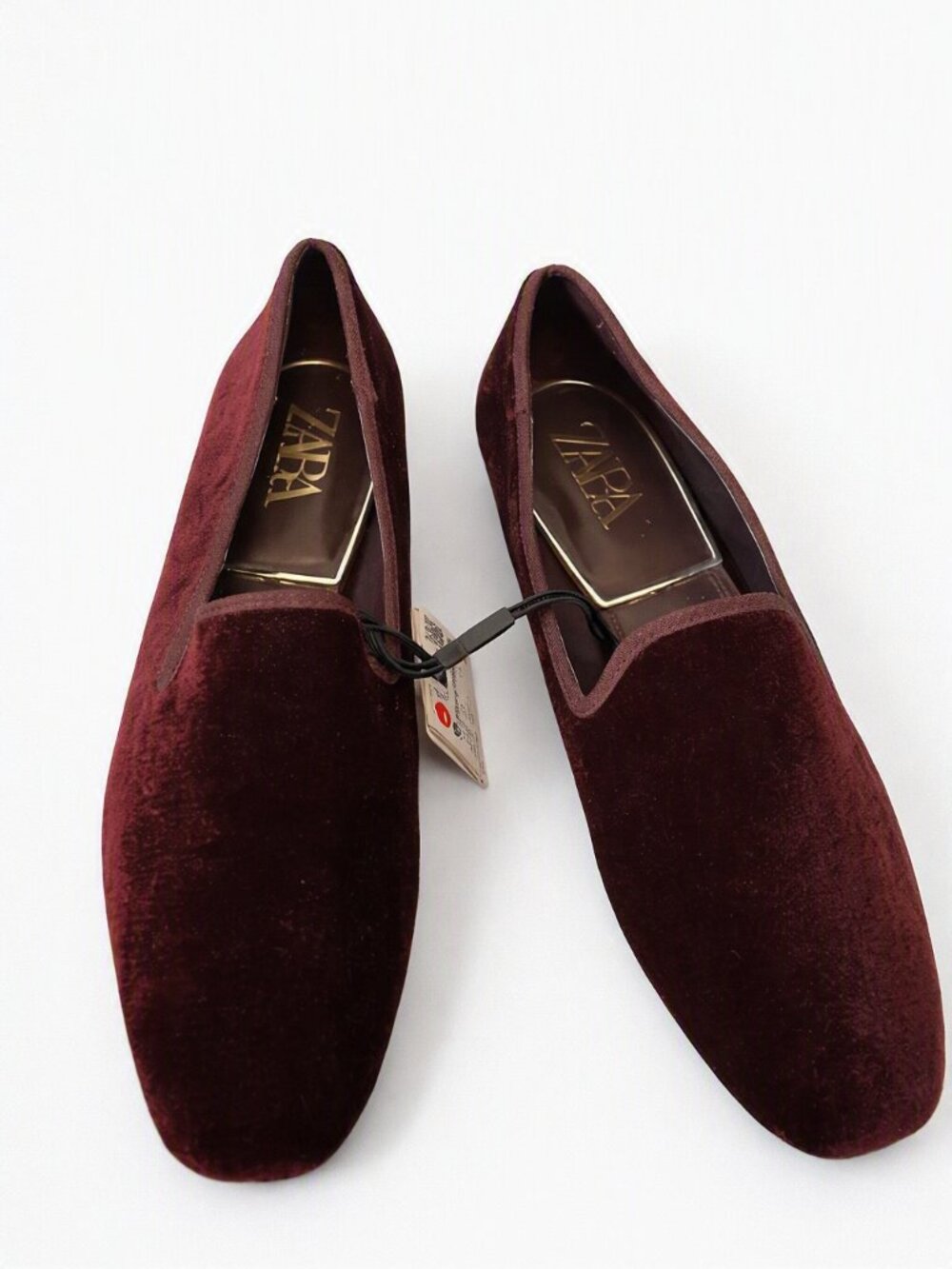 ZARA Burgundy Velvet Loafers | Luxe Slip‑On Dress Shoes | Fall Essential